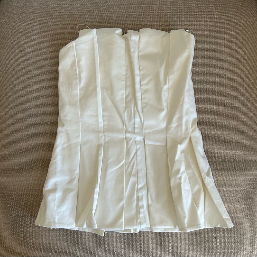 Reformation Ashlyn Top - White Ivory Beau Cocktail Cotton Causal Party - Picture 4 of 9